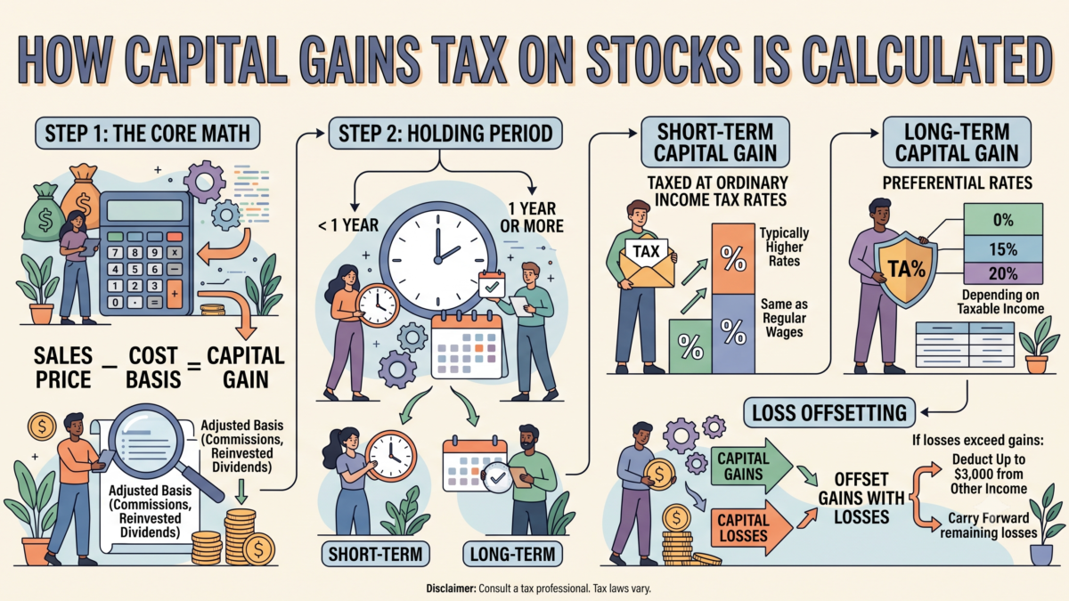 How Is Capital Gains Tax on Stocks Calculated?