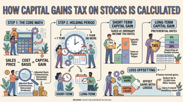 How Is Capital Gains Tax on Stocks Calculated?