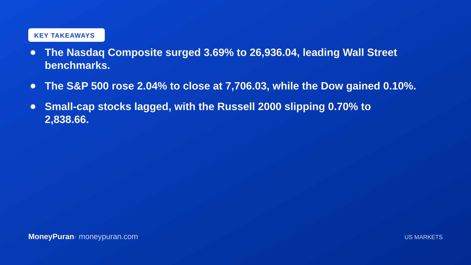Key takeaways: US stock market