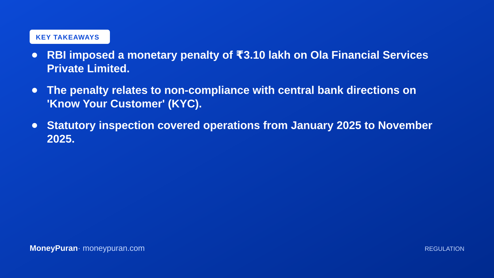 Key takeaways: RBI penalty on Ola