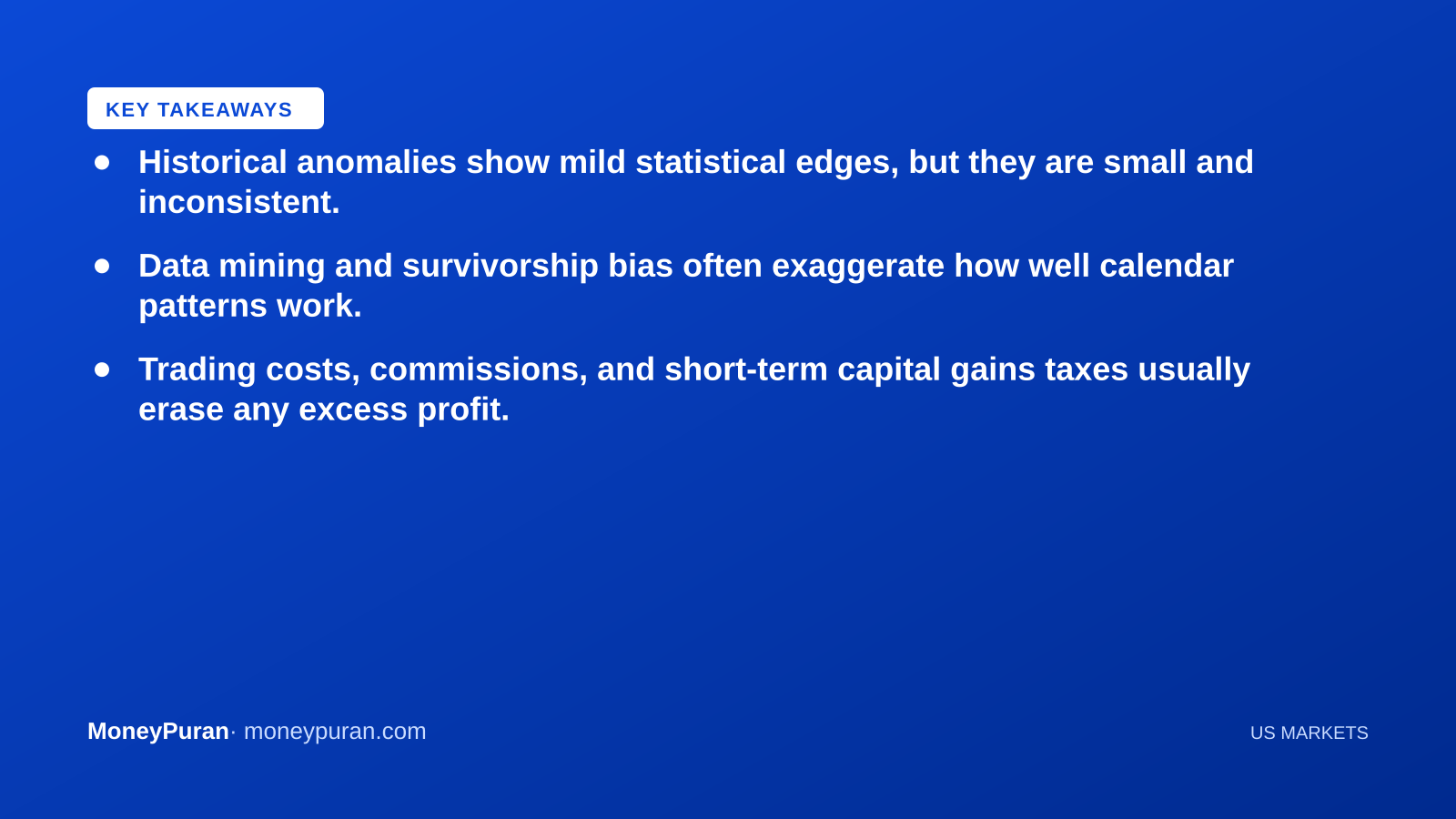 Key takeaways: stock market seasonality