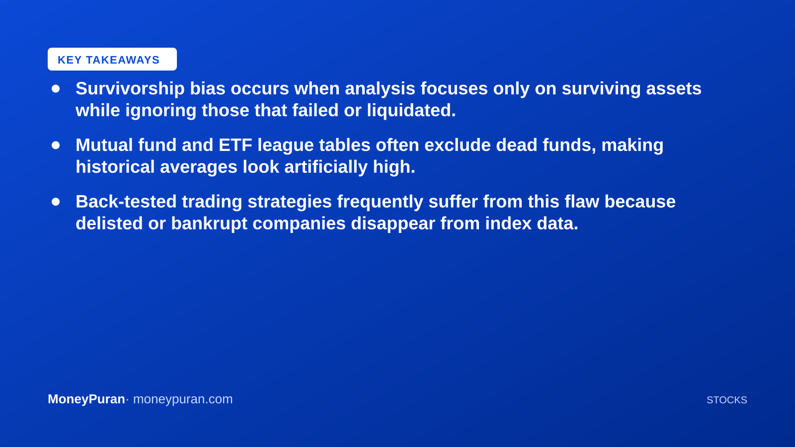 Key takeaways: survivorship bias investing