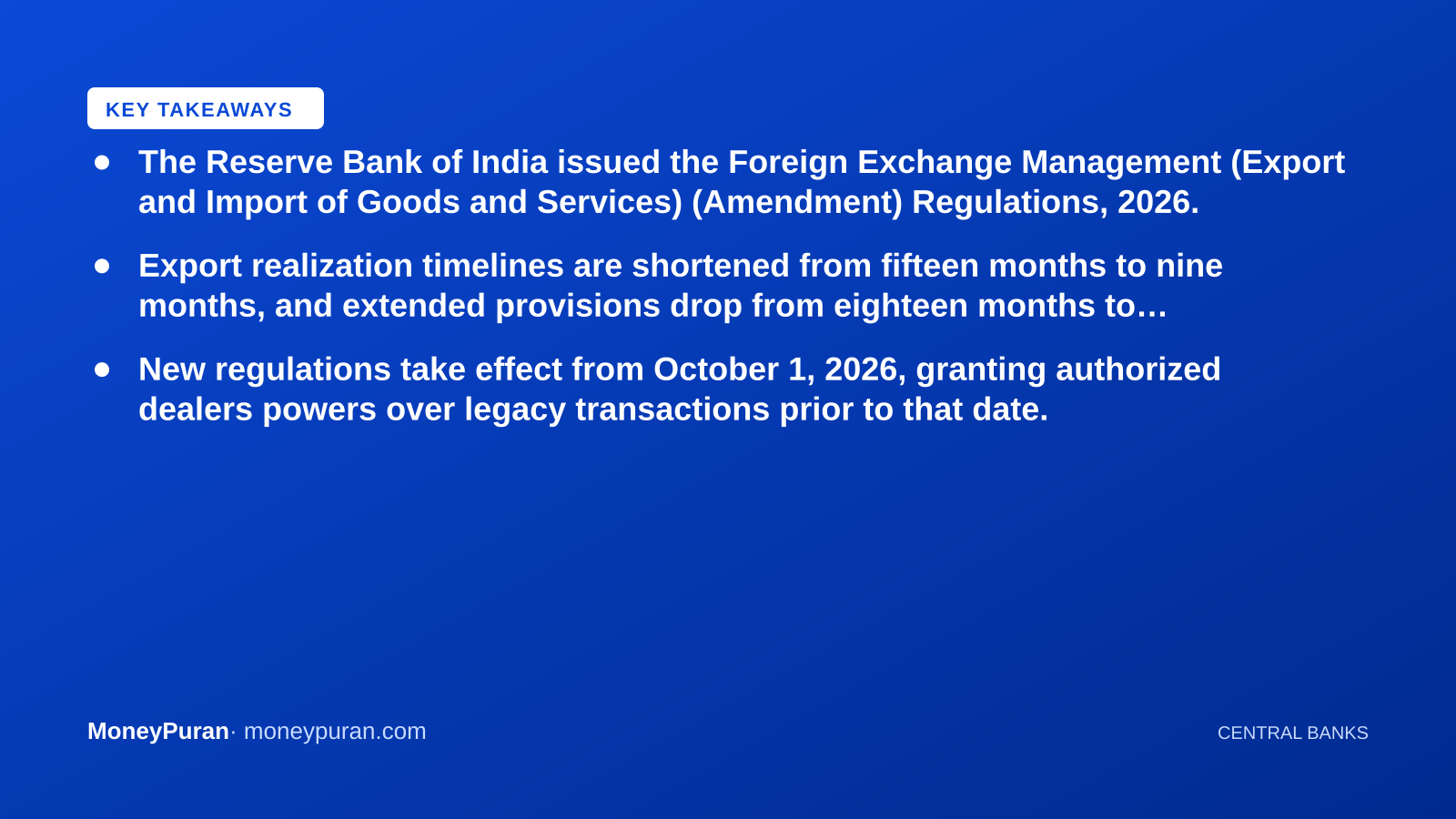 Key takeaways: RBI FEMA export rules