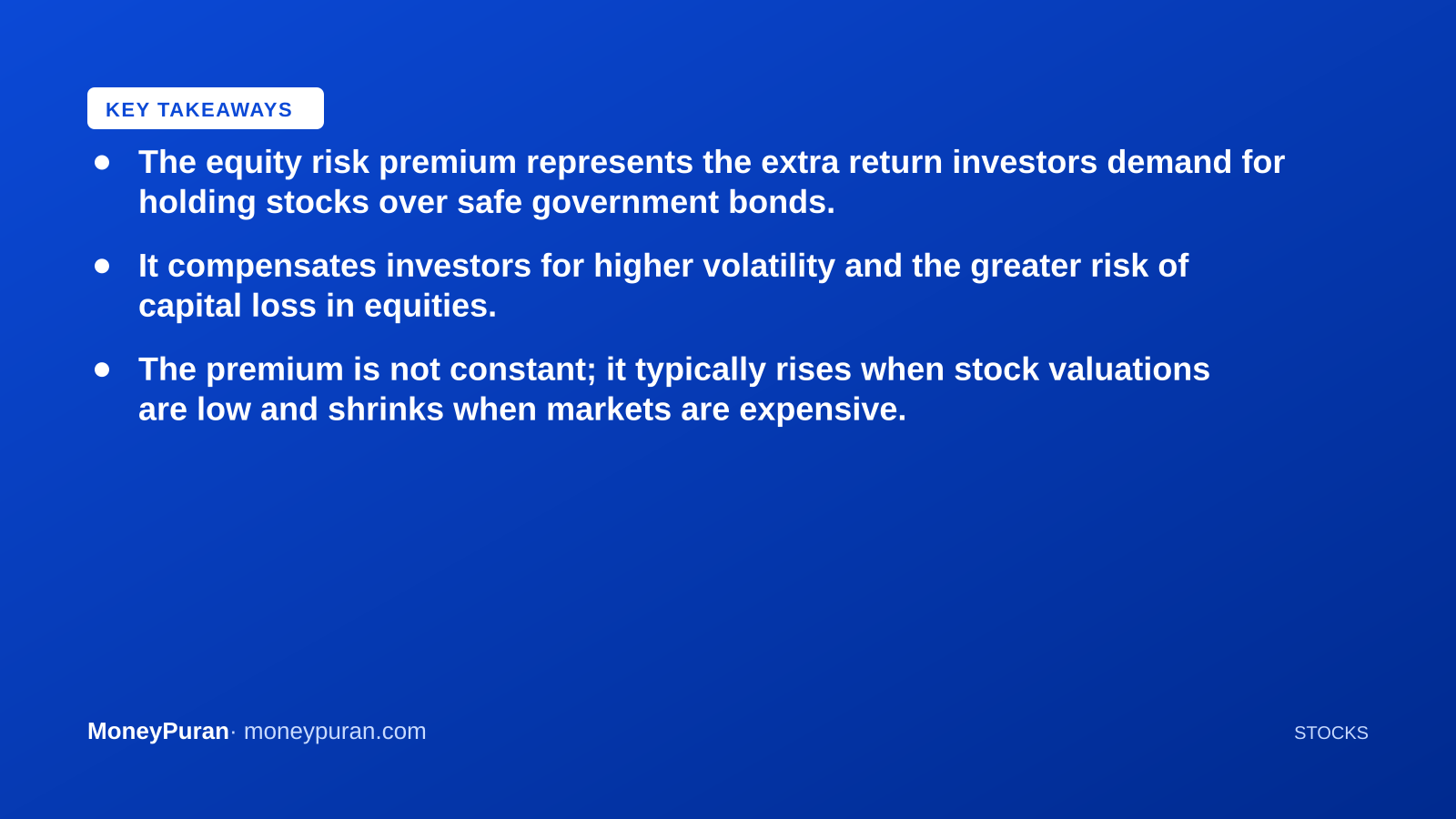 Key takeaways: equity risk premium