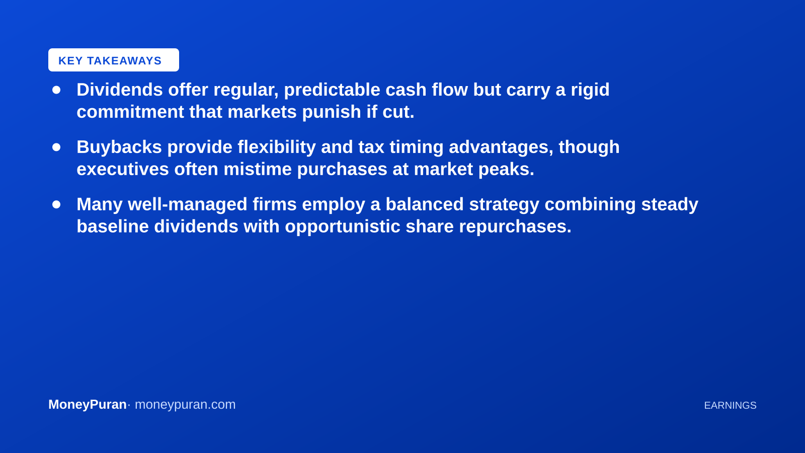 Key takeaways: buyback vs dividend