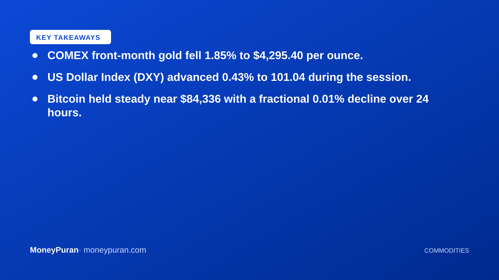 Key takeaways: gold price