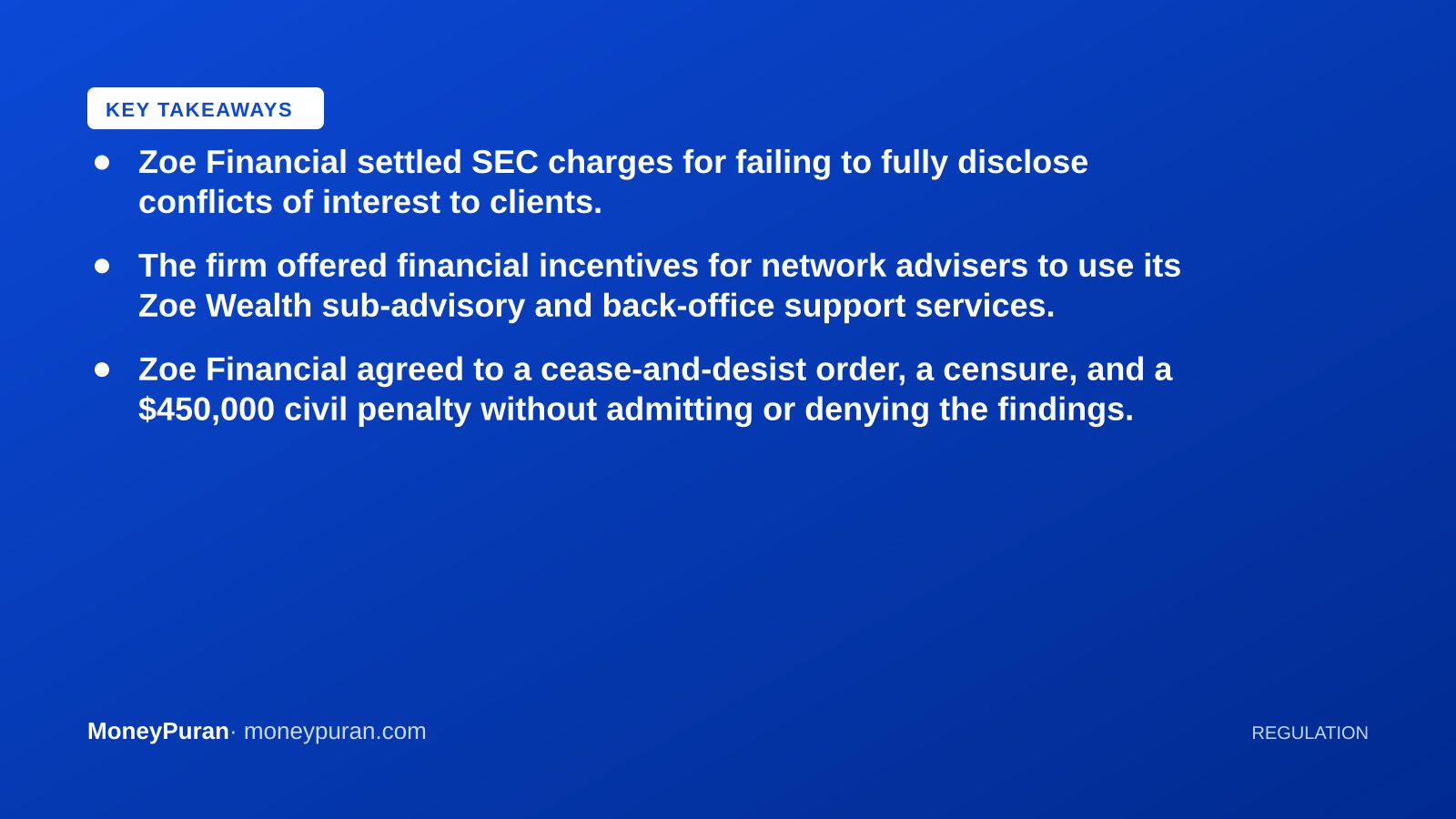 Key takeaways: SEC charges Zoe Financial