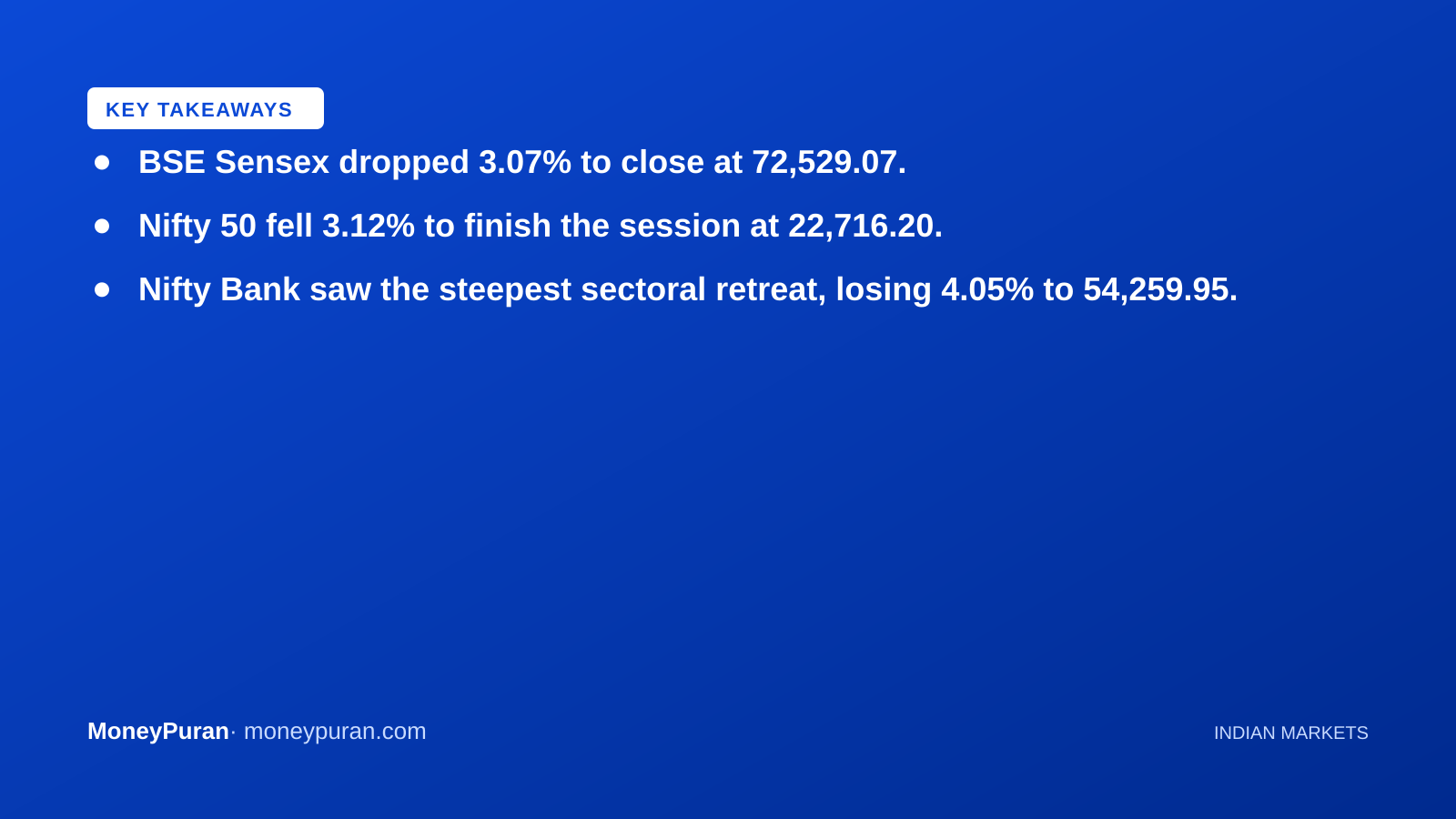 Key takeaways: Indian stock market