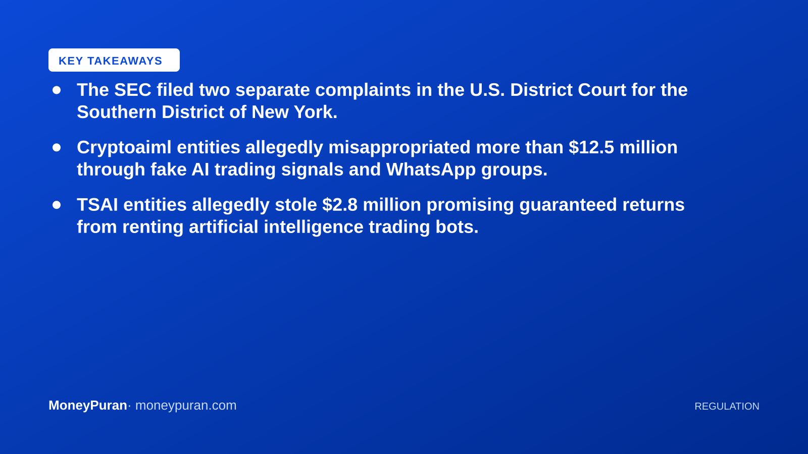 Key takeaways: SEC crypto fraud