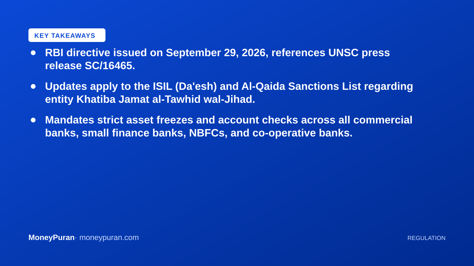 Key takeaways: RBI sanctions list