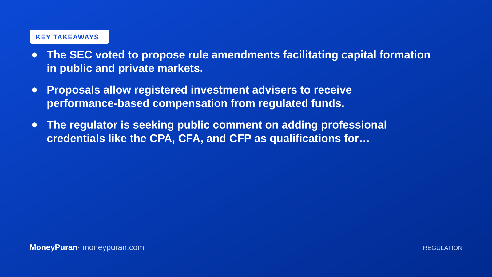 Key takeaways: accredited investor rules
