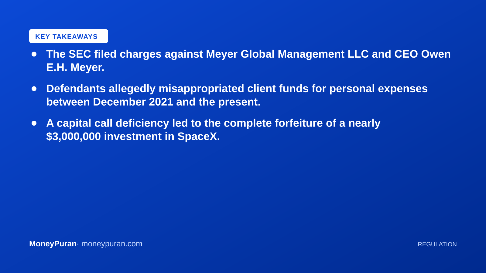 Key takeaways: SEC charges Meyer Global