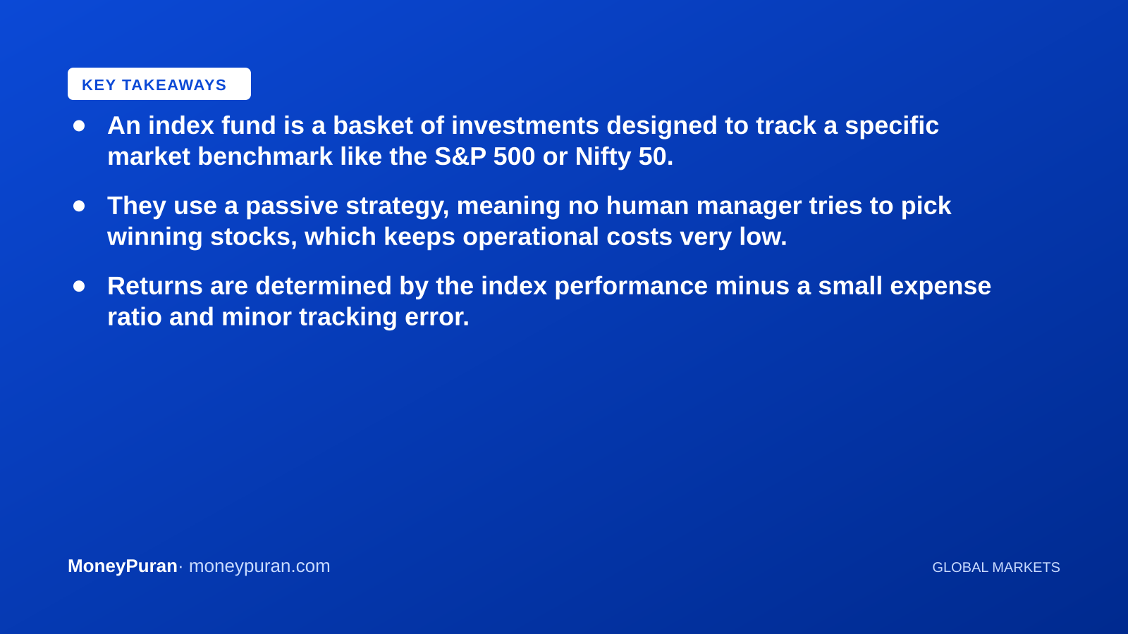 Key takeaways: what is an index fund simple definition
