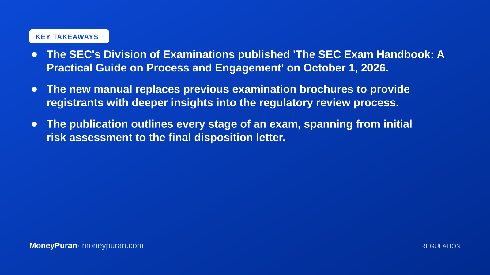 Key takeaways: SEC exam handbook