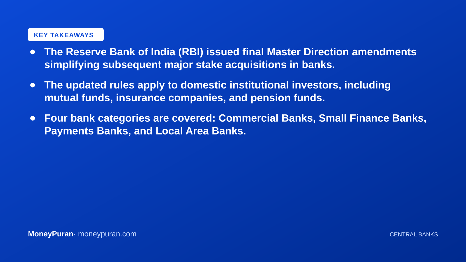 Key takeaways: RBI bank shareholding rules