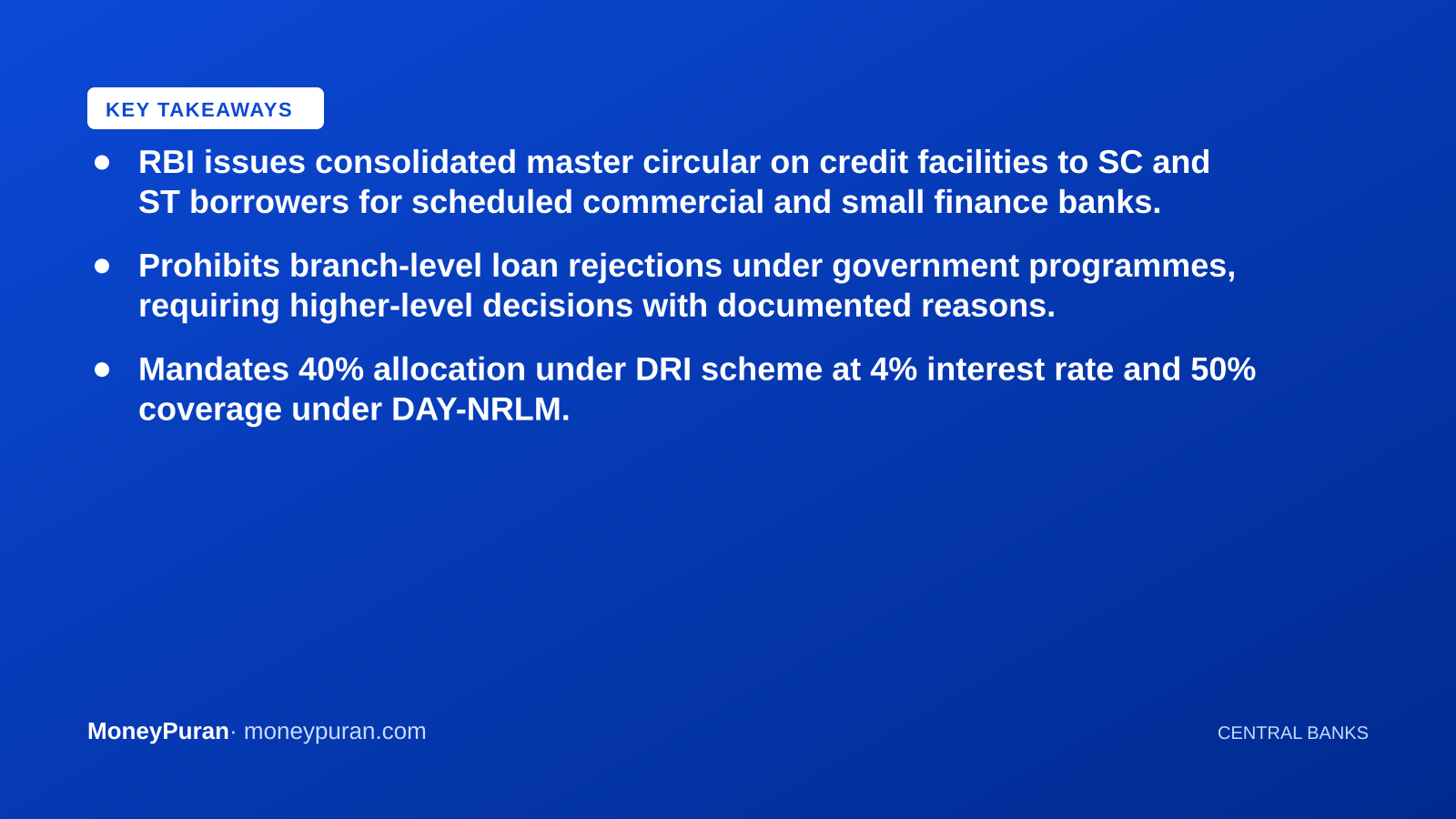Key takeaways: RBI credit rules