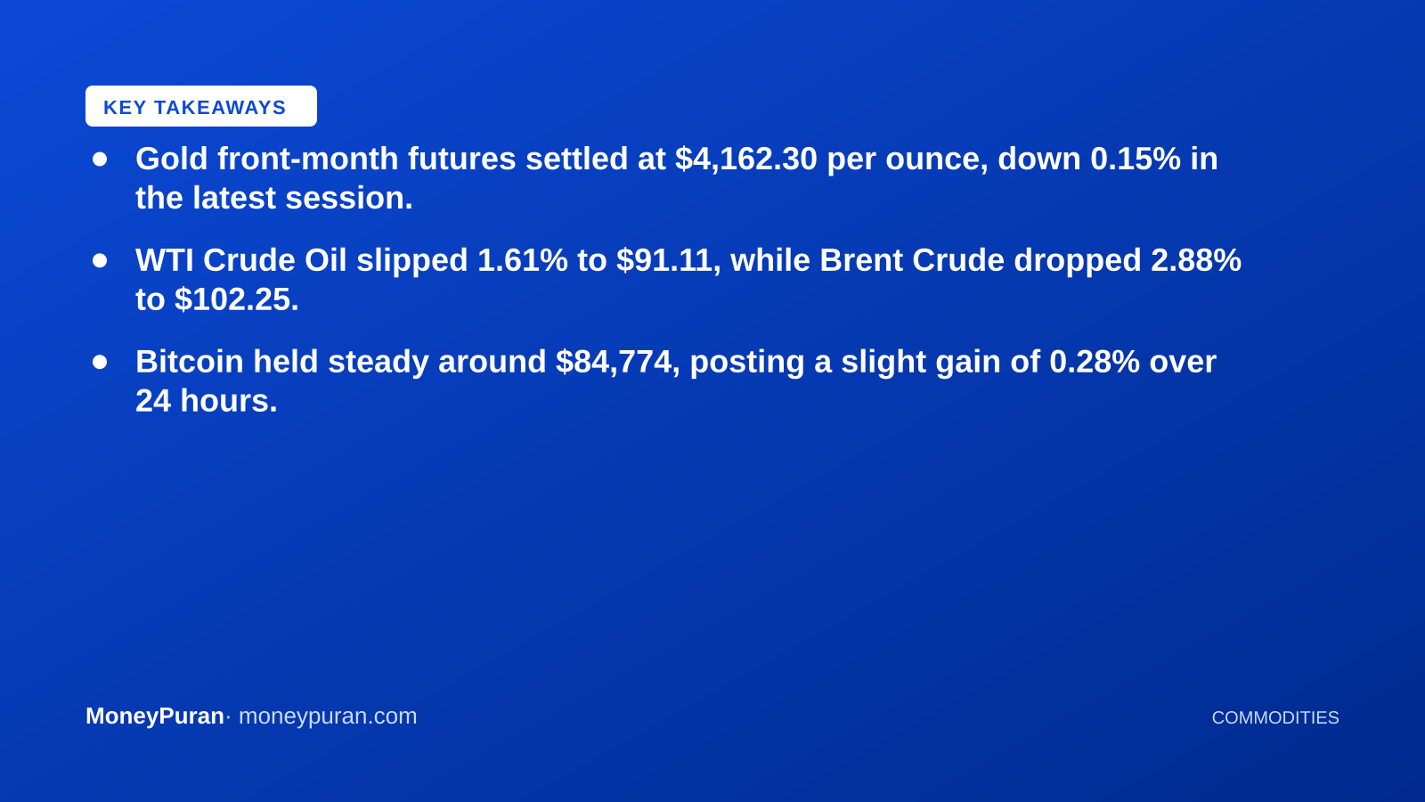 Key takeaways: gold price