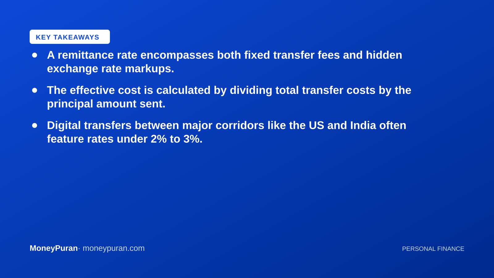 Key takeaways: remittance rate meaning
