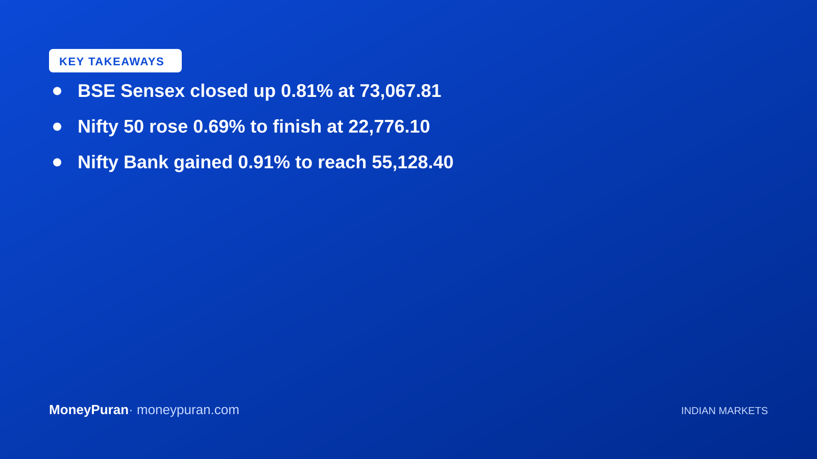 Key takeaways: Indian stock market