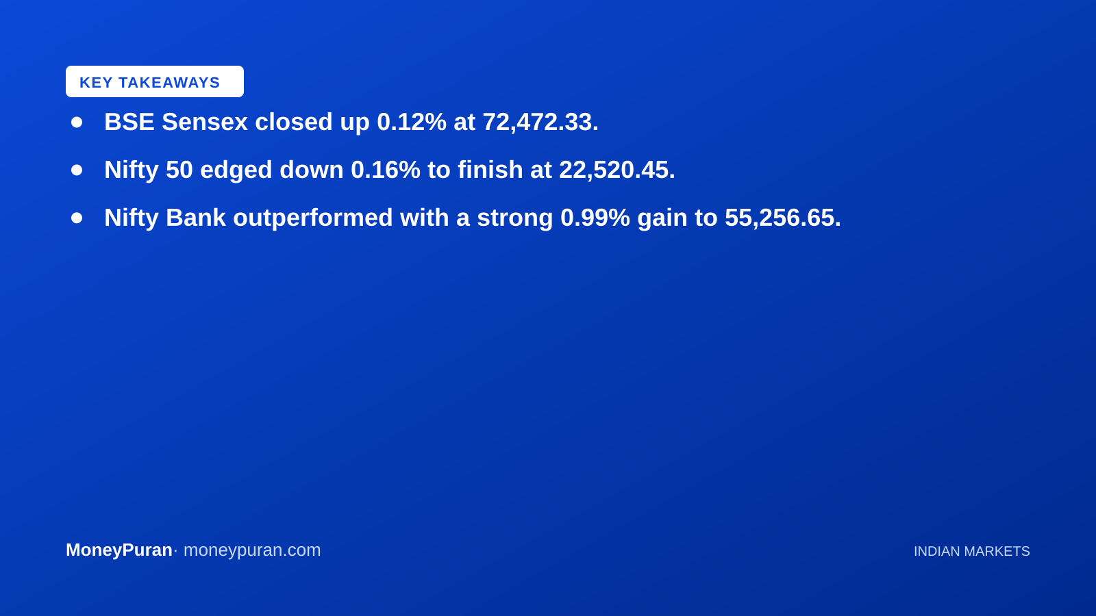 Key takeaways: Indian stock market