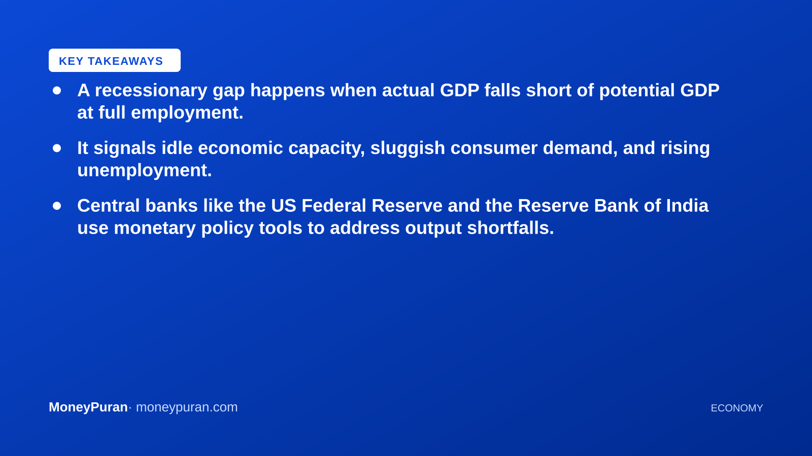 Key takeaways: what is a recessionary gap