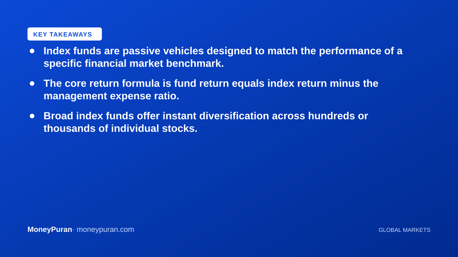Key takeaways: what is an index fund example