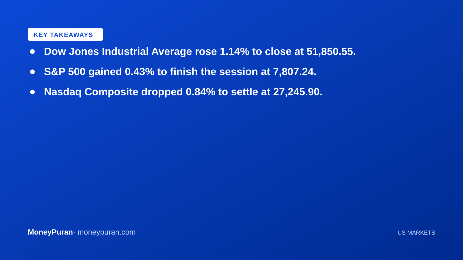 Key takeaways: US stock market