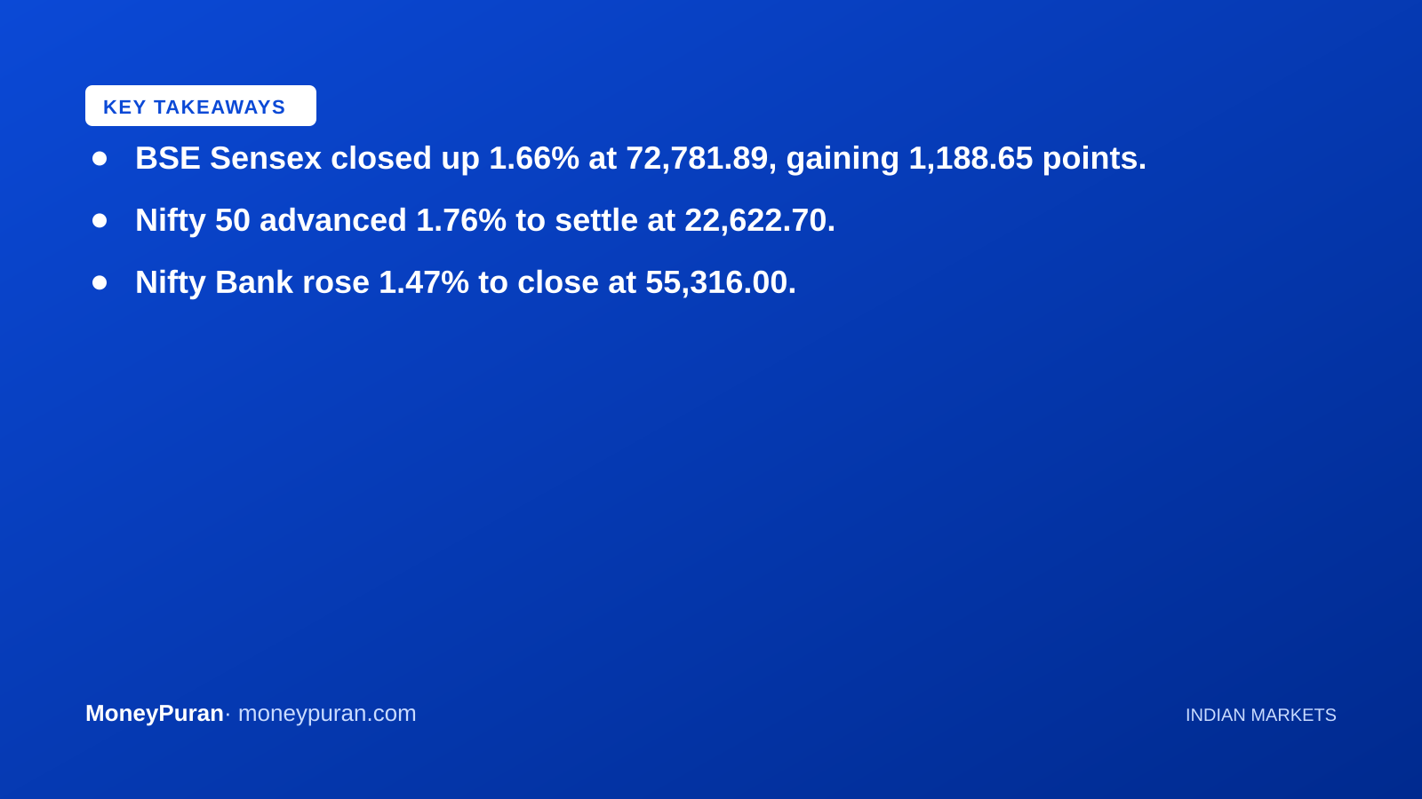 Key takeaways: Indian stock market