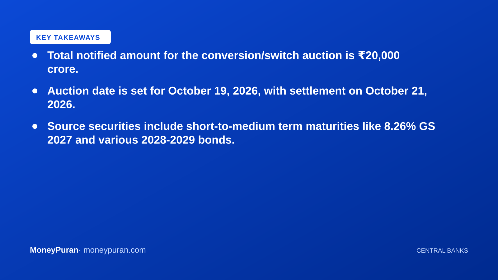Key takeaways: RBI bond switch