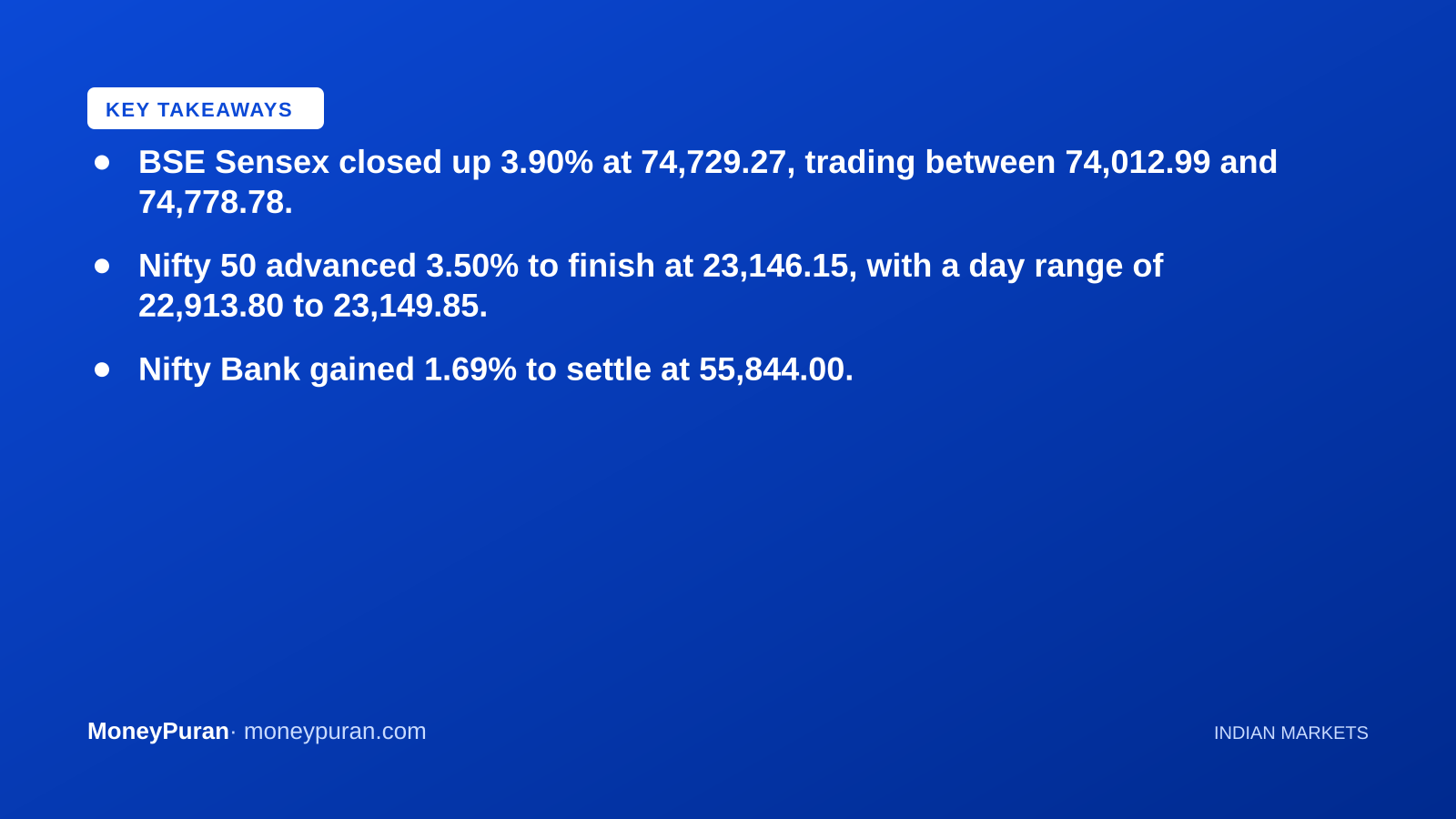 Key takeaways: Indian stock market
