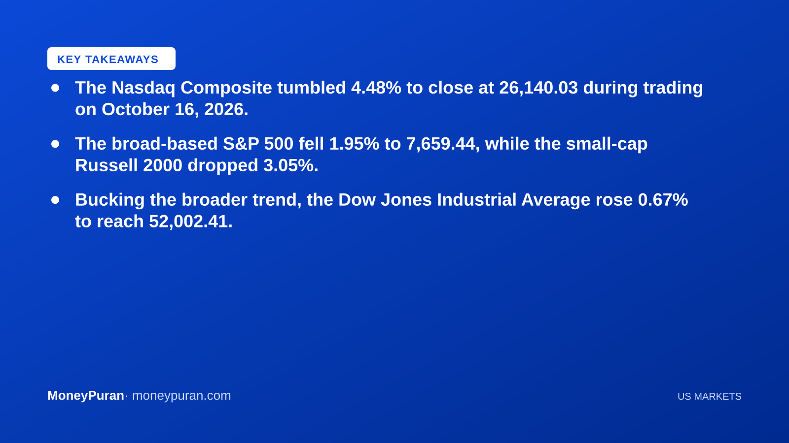 Key takeaways: US stocks today