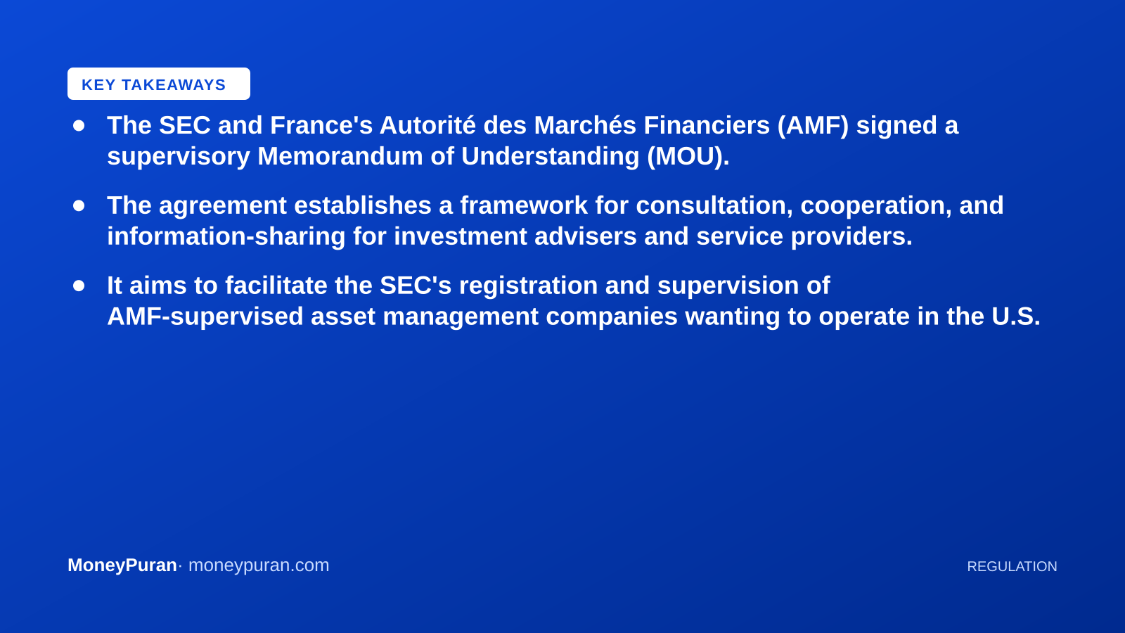 Key takeaways: SEC AMF cooperation