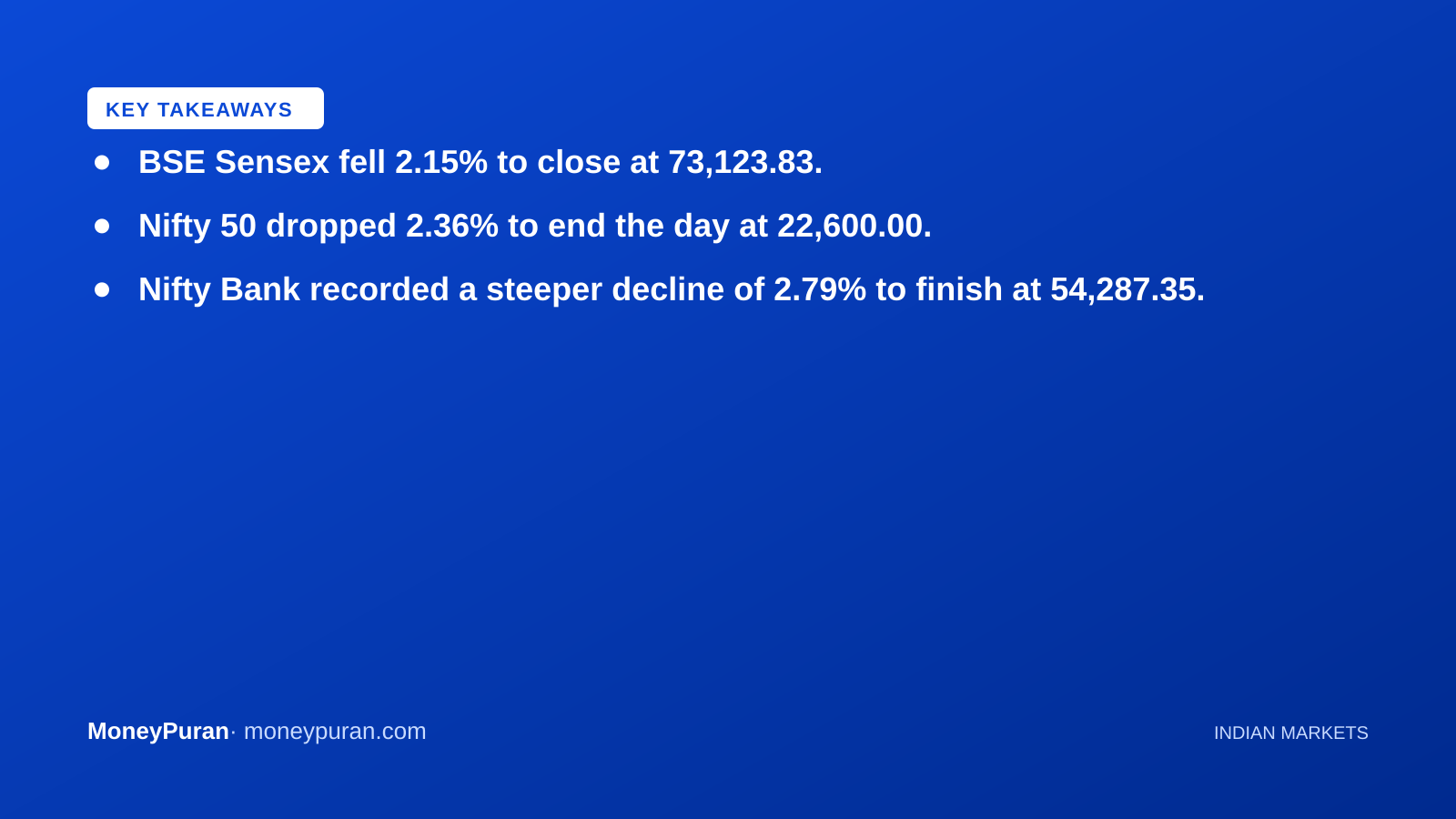 Key takeaways: Sensex and Nifty 50