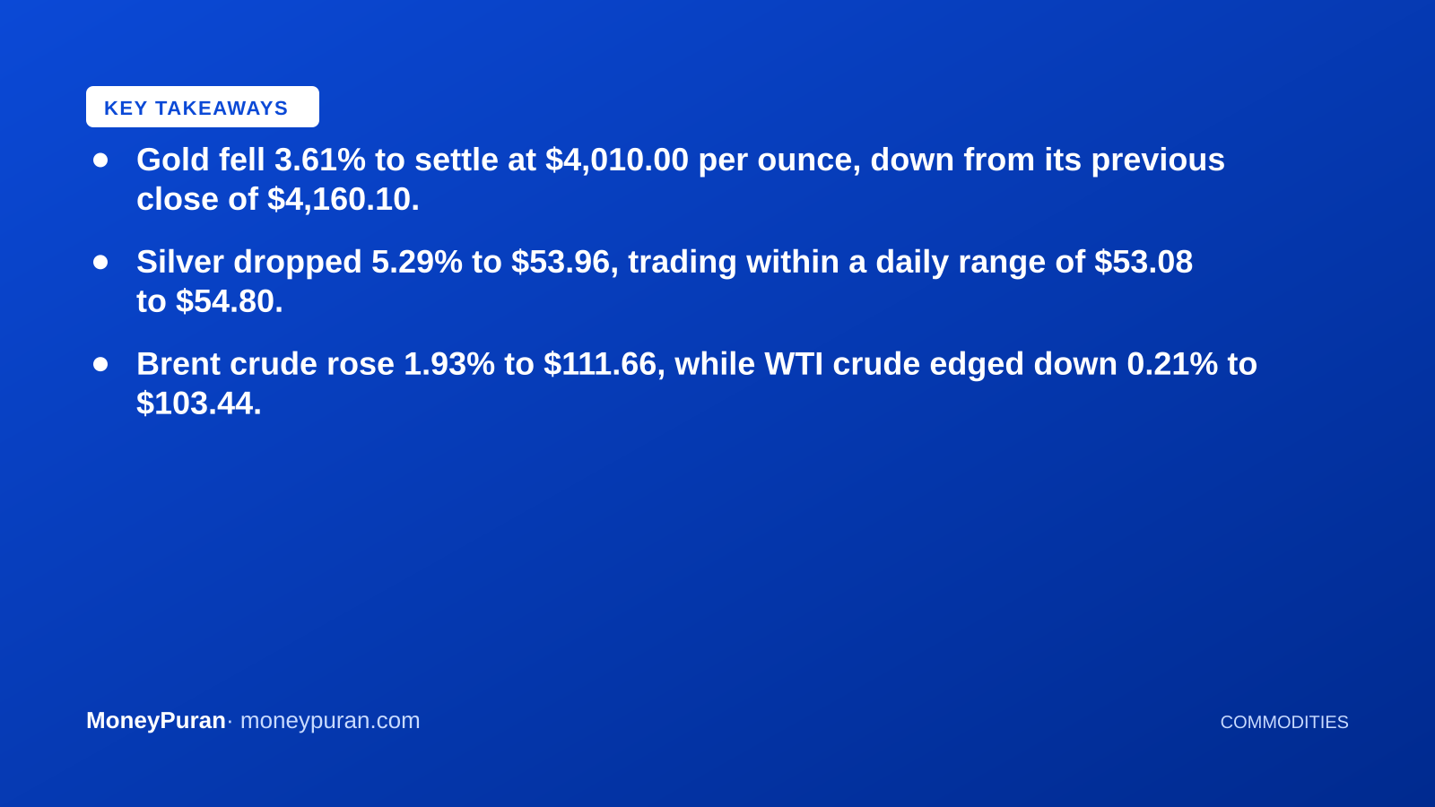 Key takeaways: gold price