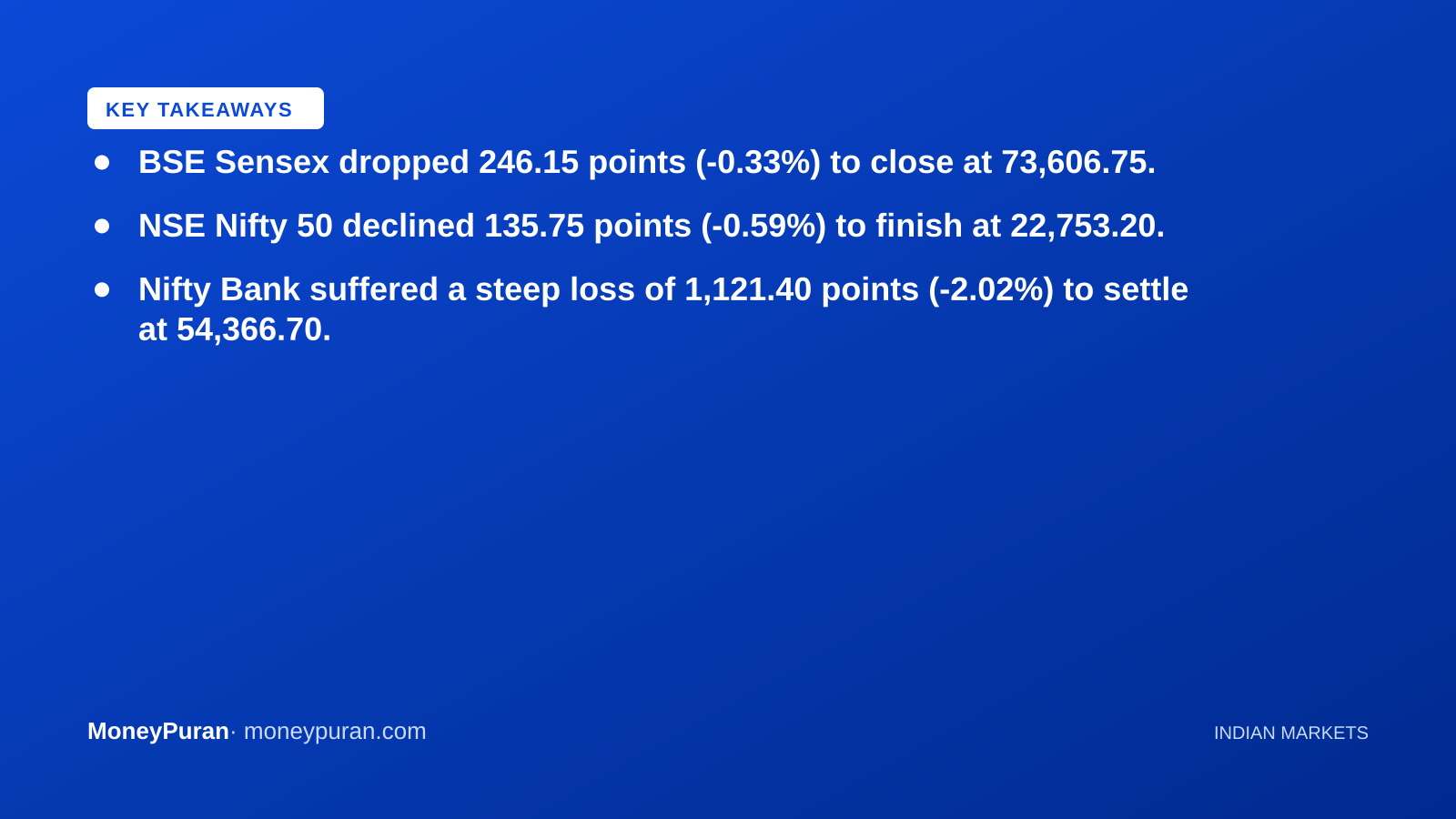 Key takeaways: Sensex today